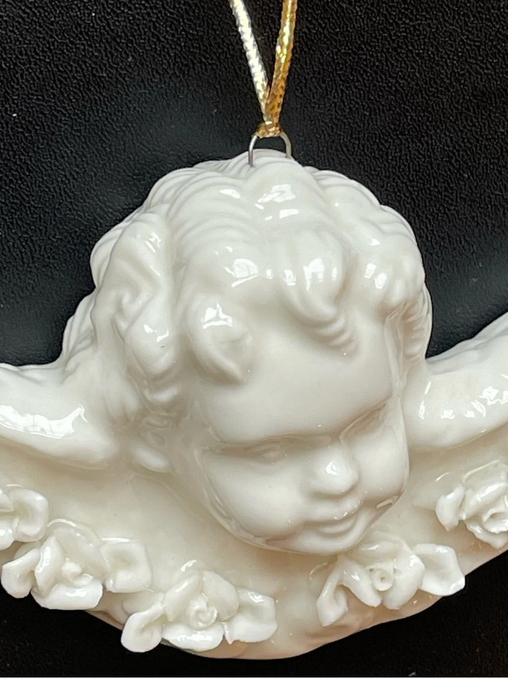 Set of 4 Cherub Ornaments-Glazed Porcelain